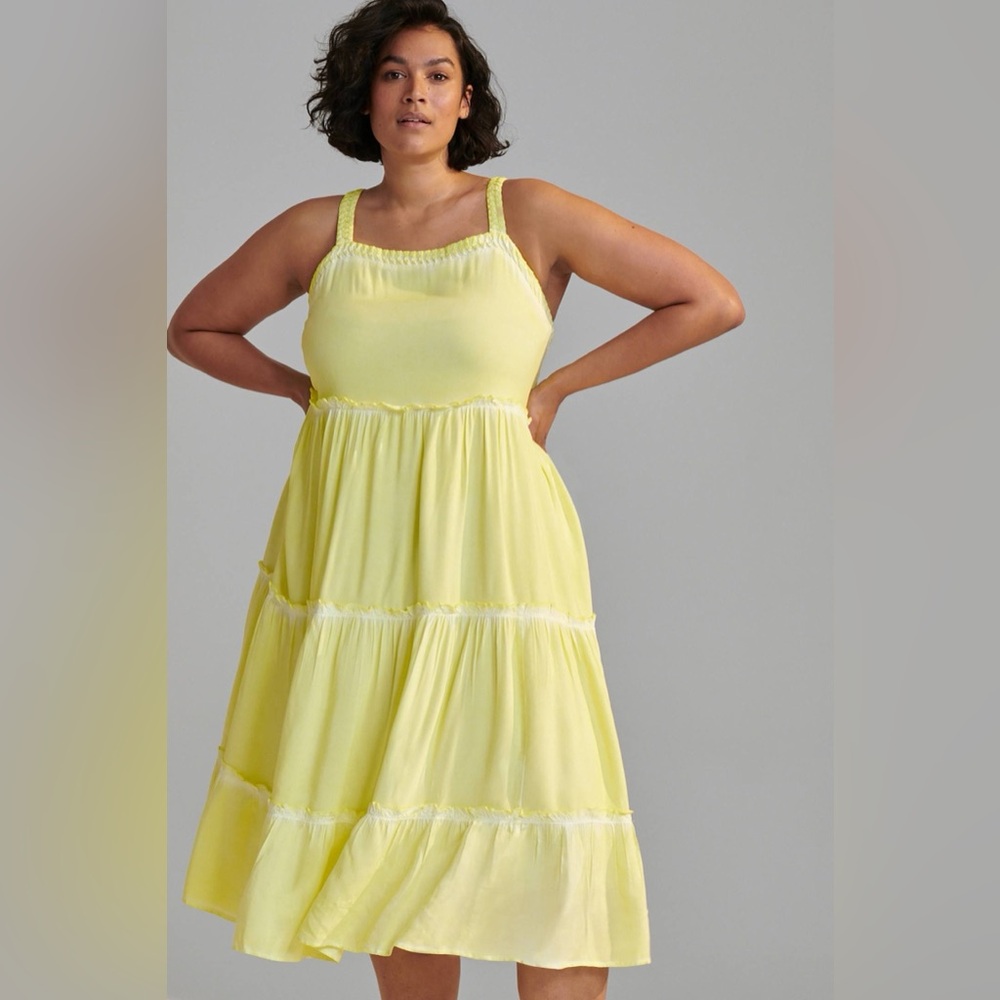 SATURDAY SUNDAY by Anthropologie Yellow Sleeveless Maxi Dress Size XL